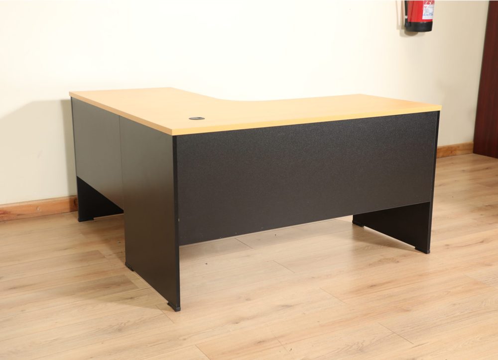 L Shape Office Desk Beech Black DG 140LT 1470x1050 1 1